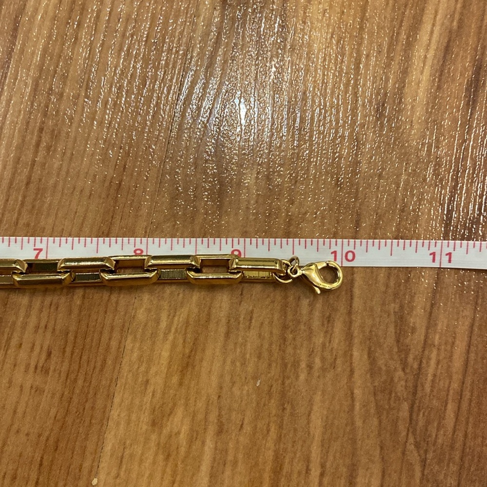 NWT HAPPILY GREY chunky paperclip link goldtone anklet - Picture 6 of 7